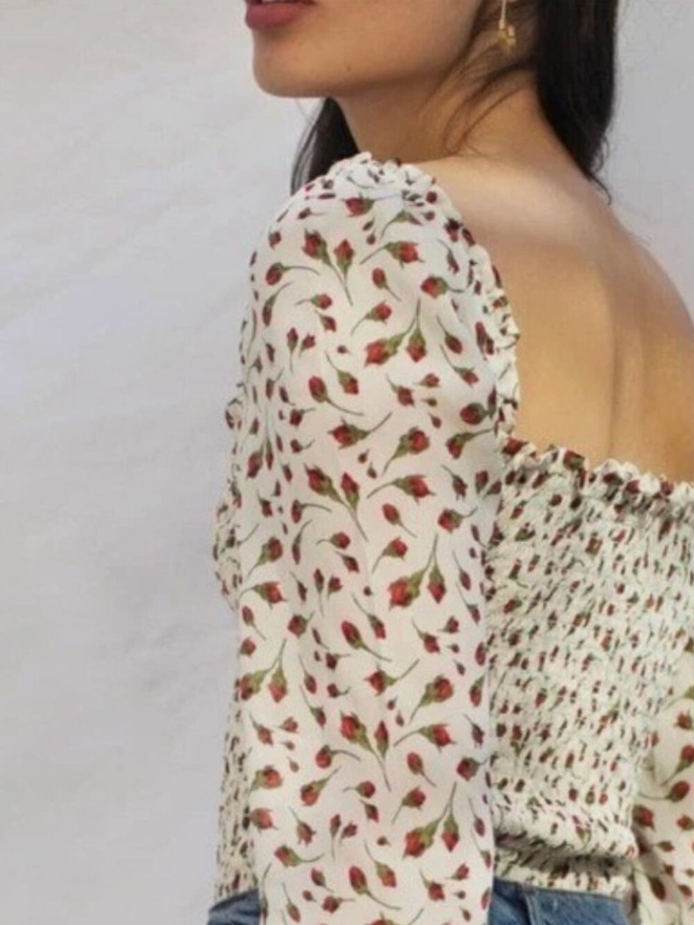 Reformation Pinto Blouse roses size xs